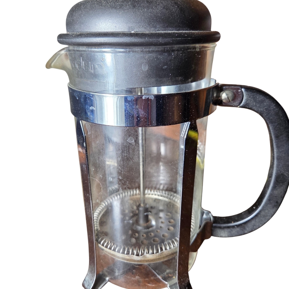 Bodum Black and Silver Glass French Press Coffee Maker